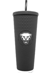 Pitt Panthers 24oz Black Studded Straw Tumbler