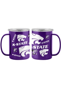 Logo Brands K-State Wildcats 15oz Sticker Ultra Stainless Steel Tumbler - Purple