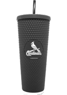 St Louis Cardinals 24oz Black Studded Straw Tumbler