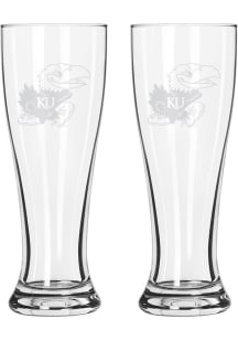 Kansas Jayhawks 16oz Satin Etch Pilsner Glass - Blue
