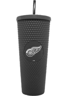 Detroit Red Wings 24oz Black Studded Straw Tumbler