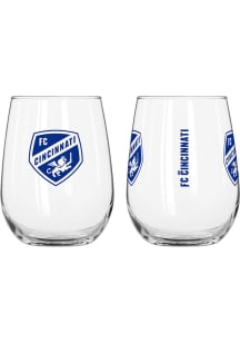 FC Cincinnati 16 OZ Gameday Curved Stemless Wine Glass - Blue