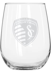 Sporting Kansas City 16 OZ Frost Curved Stemless Wine Glass - White