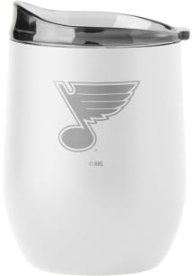 St Louis Blues 16 OZ White Powder Coat Curved Ultra Stainless Steel Stemless - White
