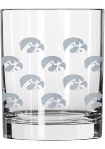Iowa Hawkeyes Satin Etch 14oz Rock Glass - Black