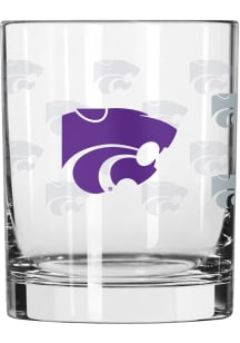 K-State Wildcats Satin Etch 14oz Rock Glass - Purple