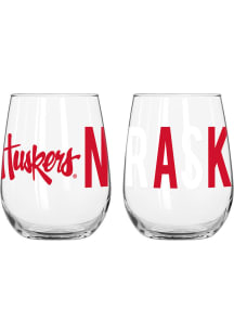 Nebraska Cornhuskers 16OZ Overtime Stemless Wine Glass - Red