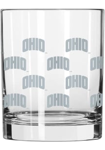 Ohio Bobcats Satin Etch 14oz Rock Glass - Green