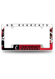 Cincinnati Bearcats Primary All Over Chrome License Plate Frame - White