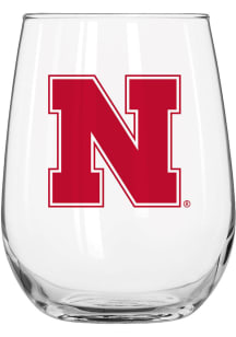 Nebraska Cornhuskers 16OZ Gameday Curved Stemless Wine Glass - Red
