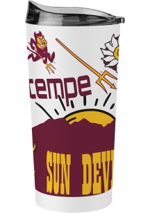 Logo Brands Arizona State Sun Devils 20oz Native Stainless Steel Tumbler - White