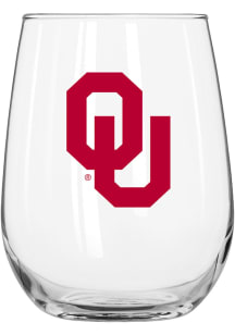 Oklahoma Sooners 16OZ Gameday Curved Stemless Wine Glass - Maroon