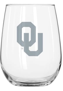 Oklahoma Sooners 16OZ Frost Curved Stemless Wine Glass - White