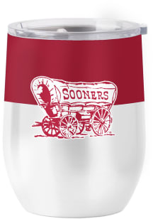 Oklahoma Sooners 16 oz Colorblock SS Curved Stainless Steel Stemless - Crimson