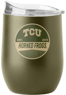 TCU Horned Frogs 16OZ Powder Coat Stainless Steel Stemless - Olive