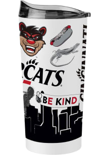 Logo Brands Cincinnati Bearcats 20oz Native Stainless Steel Tumbler - White
