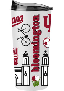 Logo Brands Indiana Hoosiers 20oz Native Stainless Steel Tumbler - White