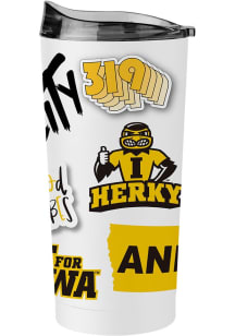 Logo Brands Iowa Hawkeyes 20oz Native Stainless Steel Tumbler - White