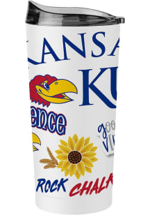 Logo Brands Kansas Jayhawks 20oz Native Stainless Steel Tumbler - White