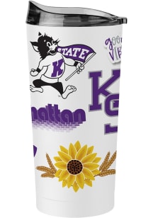 Logo Brands K-State Wildcats 20oz Native Stainless Steel Tumbler - White
