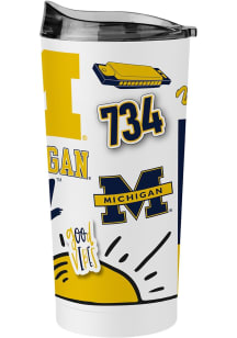 Logo Brands Michigan Wolverines 20oz Native Stainless Steel Tumbler - White