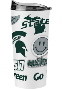 Logo Brands Michigan State Spartans 20oz Native Stainless Steel Tumbler - White