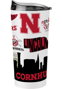 Logo Brands Nebraska Cornhuskers 20oz Native Stainless Steel Tumbler - White