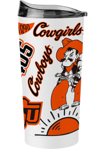 Logo Brands Oklahoma State Cowboys 20oz Native Stainless Steel Tumbler - White