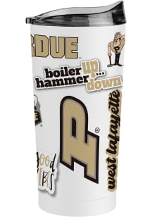 Logo Brands Purdue Boilermakers 20oz Native Stainless Steel Tumbler - White