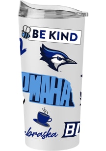 Logo Brands Creighton Bluejays 20oz Native Stainless Steel Tumbler - White