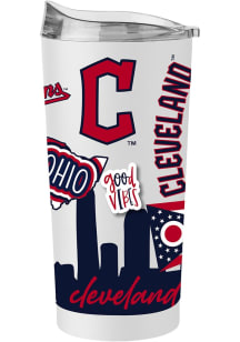 Logo Brands Cleveland Guardians 20oz Native Stainless Steel Tumbler - White