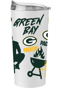 Logo Brands Green Bay Packers 20oz Native Stainless Steel Tumbler - White