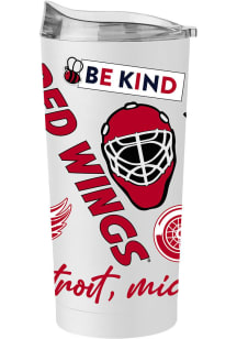 Logo Brands Detroit Red Wings 20oz Native Stainless Steel Tumbler - White