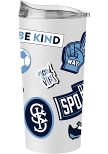 Logo Brands Sporting Kansas City 20oz Native Stainless Steel Tumbler - White