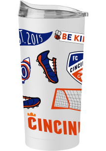 Logo Brands FC Cincinnati 20oz Native Stainless Steel Tumbler - White