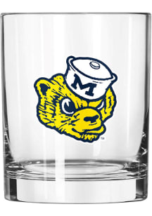Michigan Wolverines Vault Logo Rock Glass - Blue