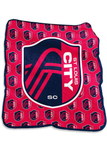 St Louis City SC Repeating Raschel Throw Blanket - Red