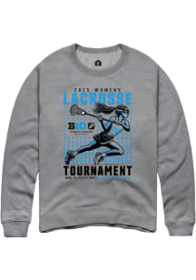 Rally Big Ten Mens Grey 2025 Womens Lacrosse Tournament Long Sleeve Crew Sweatshirt