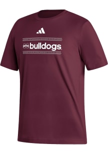 Adidas Mississippi State Bulldogs Maroon Heat Seal Fresh Short Sleeve T Shirt