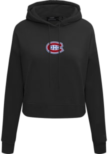 Pro Standard Montreal Canadiens Womens Black Classic Chenille Hooded Sweatshirt