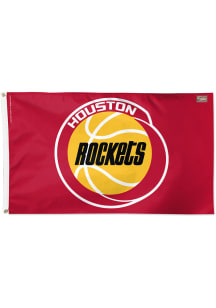 Houston Rockets Deluxe Silk Screen Grommet Flag - Red
