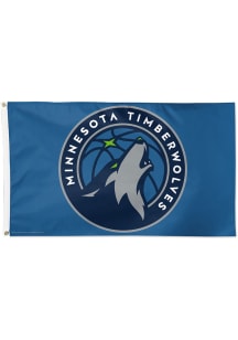 Minnesota Timberwolves Deluxe Silk Screen Grommet Flag - Blue