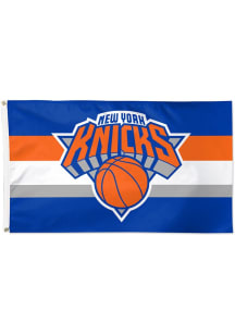 New York Knicks Deluxe Stripe Silk Screen Grommet Flag - Blue