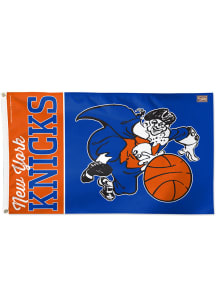 New York Knicks Deluxe Vintage Stripe Silk Screen Grommet Flag - Blue