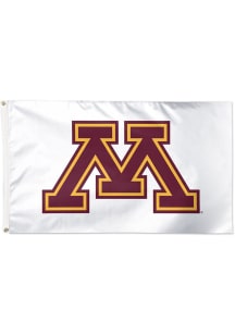 Minnesota Golden Gophers Deluxe Silk Screen Grommet Flag - White