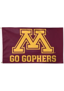 Minnesota Golden Gophers Deluxe Logo Silk Screen Grommet Flag - Maroon