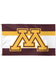 Minnesota Golden Gophers Deluxe Stripe Silk Screen Grommet Flag - Maroon