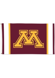 Minnesota Golden Gophers Vertical Striped Deluxe Silk Screen Grommet Flag - Maroon