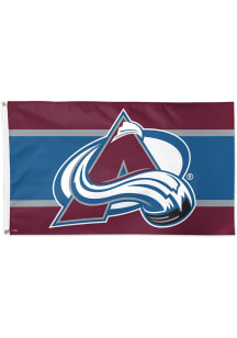 Colorado Avalanche Deluxe Stripe Silk Screen Grommet Flag - Maroon