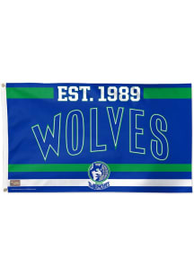 Minnesota Timberwolves Deluxe Established Silk Screen Grommet Flag - Blue
